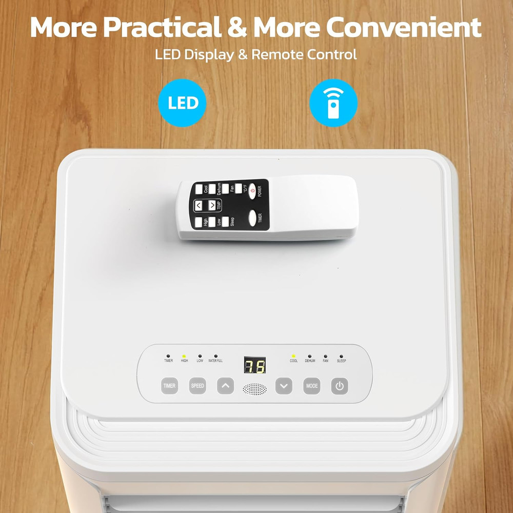 10000 BTU Portable Air Conditioners for Rooms up to 550 Sq.Ft, 4 Modes Portable