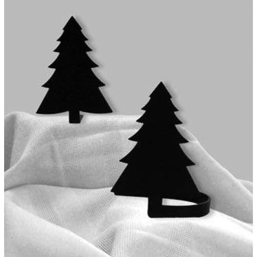 Wrought Iron Pine Tree - Curtain Tie Backs pair 5" Made in USA