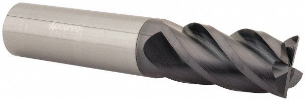 Accupro 3/4" Diam 4 Flute Single End Solid Carbide 0.015" Corner Radius End M...