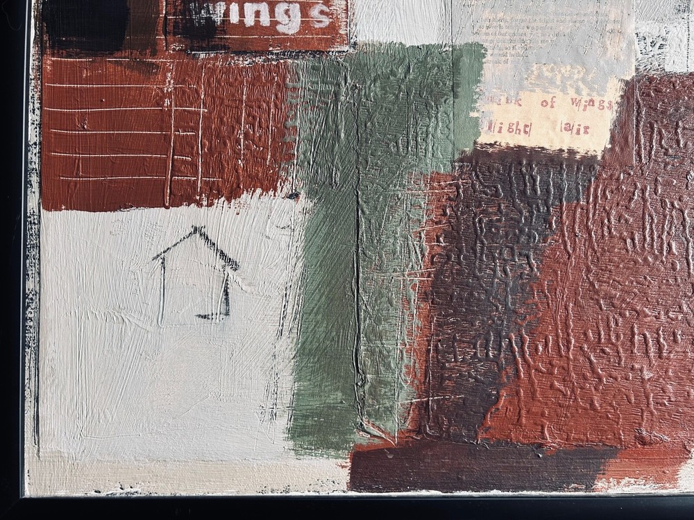 Donna Watson - original, signed, framed, large, mixed media collage