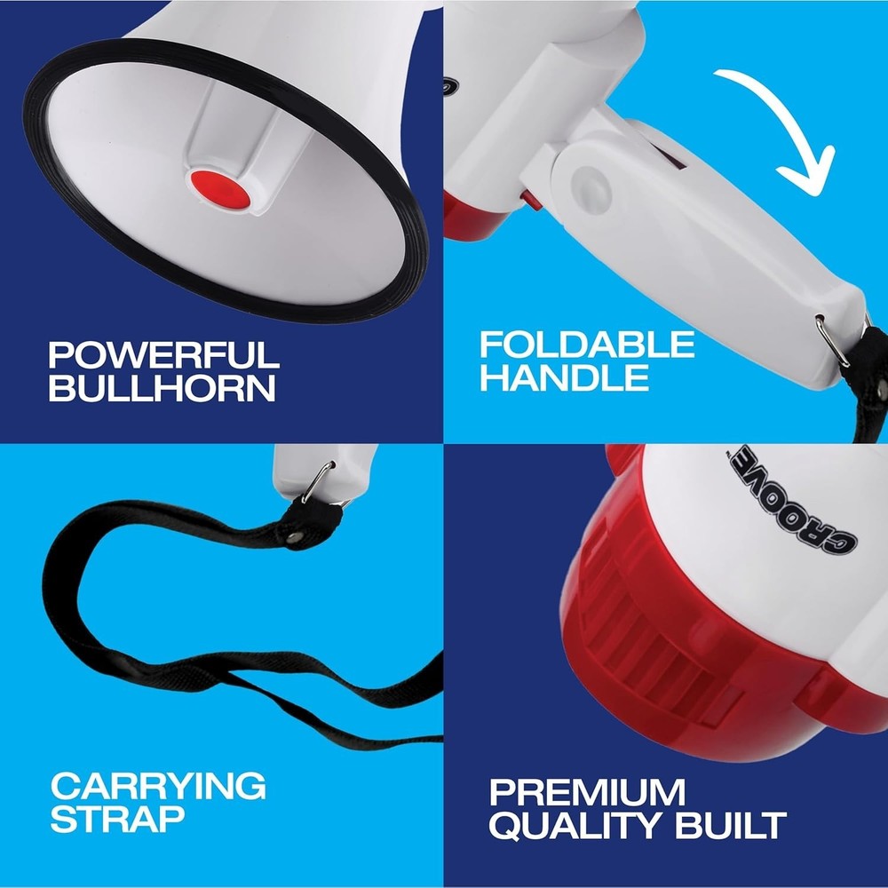 Compact 30 Watt Megaphone with Carrying Strap