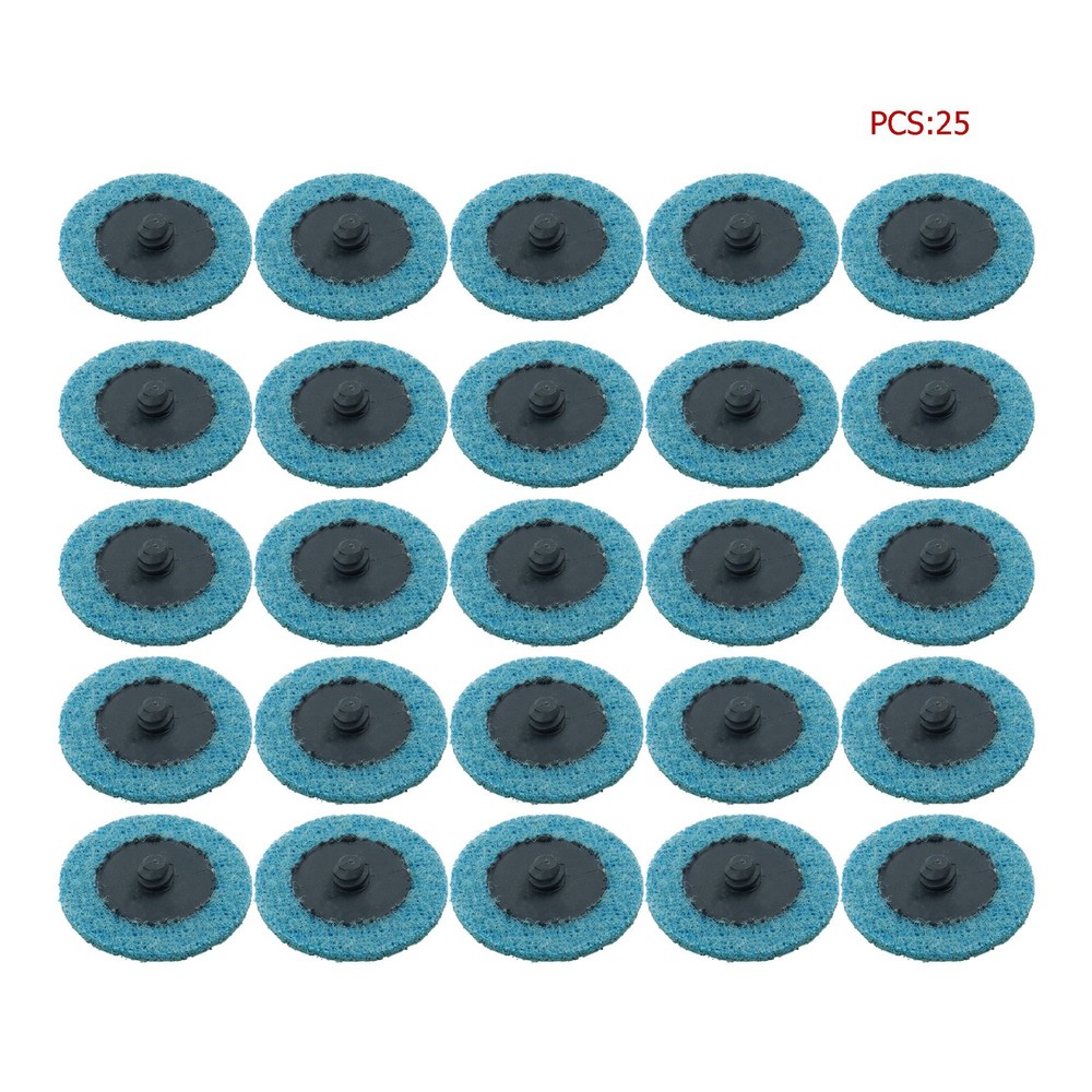 25 Pcs 2" Blue Fine Prep Pad Discs Surface Conditioning Quick Change Discs