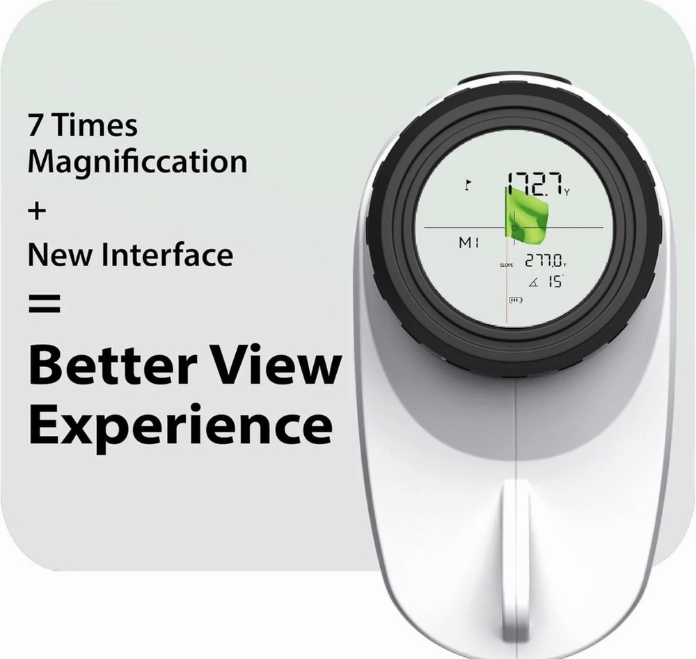 Compact Golf Rangefinder 1200Yds 7X Precision Slope Continuous Scan