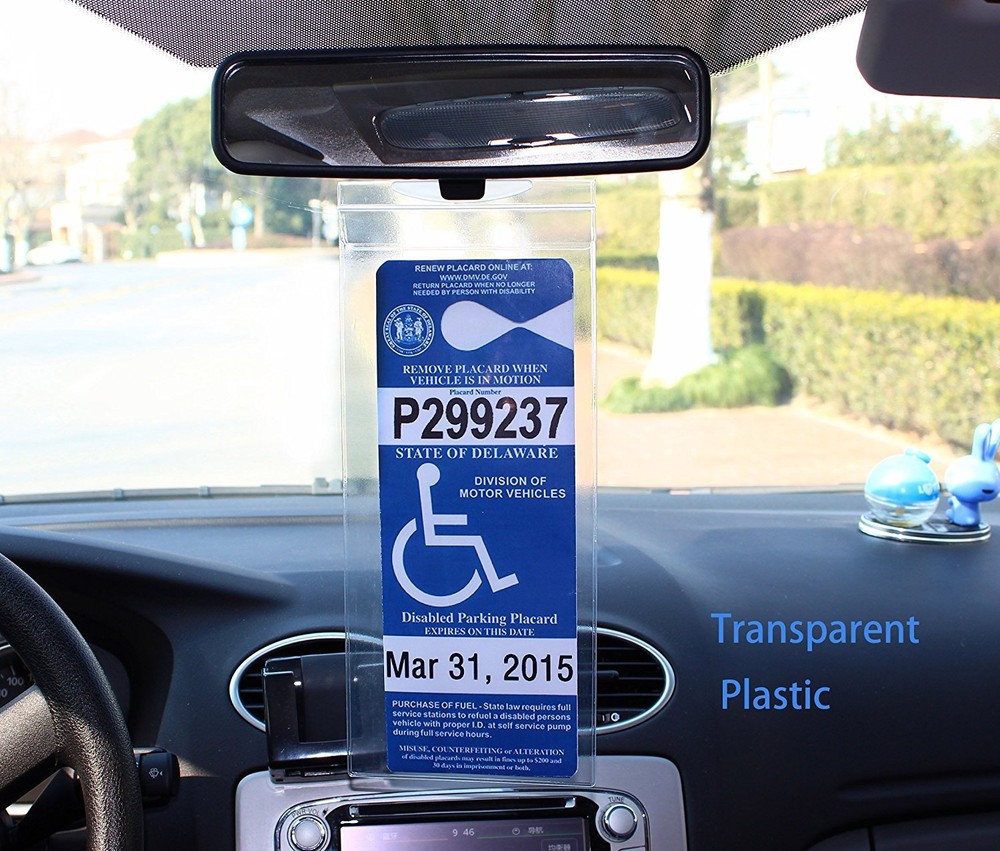 Handicap Parking Permit Holder Cover Disabled Parking Placard Protector Pack 2