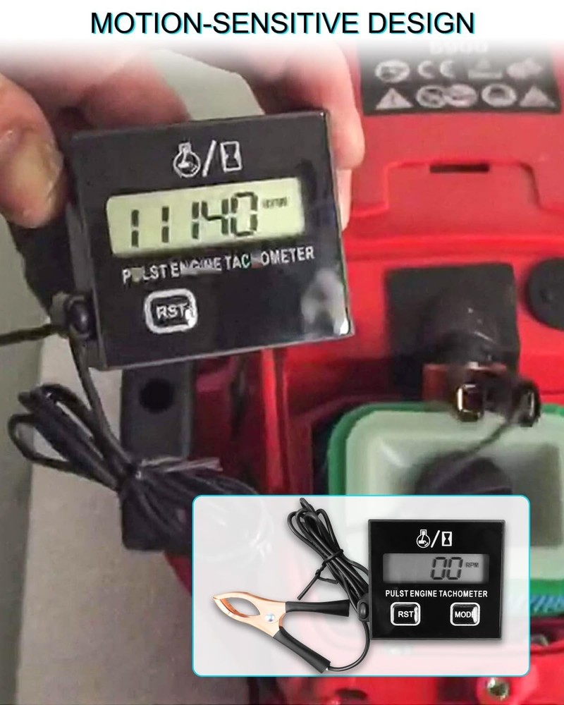AUGREX Small Engine Digital Inductive RPM Tachometer Tool Fit for Chainsaw...