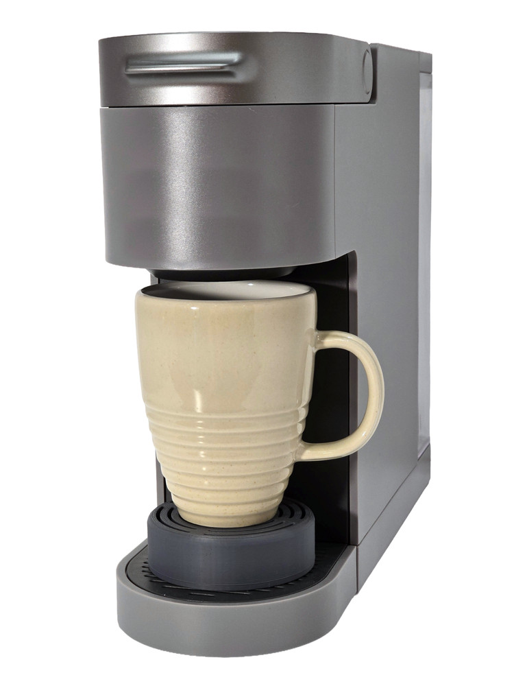 Anti-Splash Adjustable Coffee Cup Riser Accessory for K-Cup Coffee Makers Gray