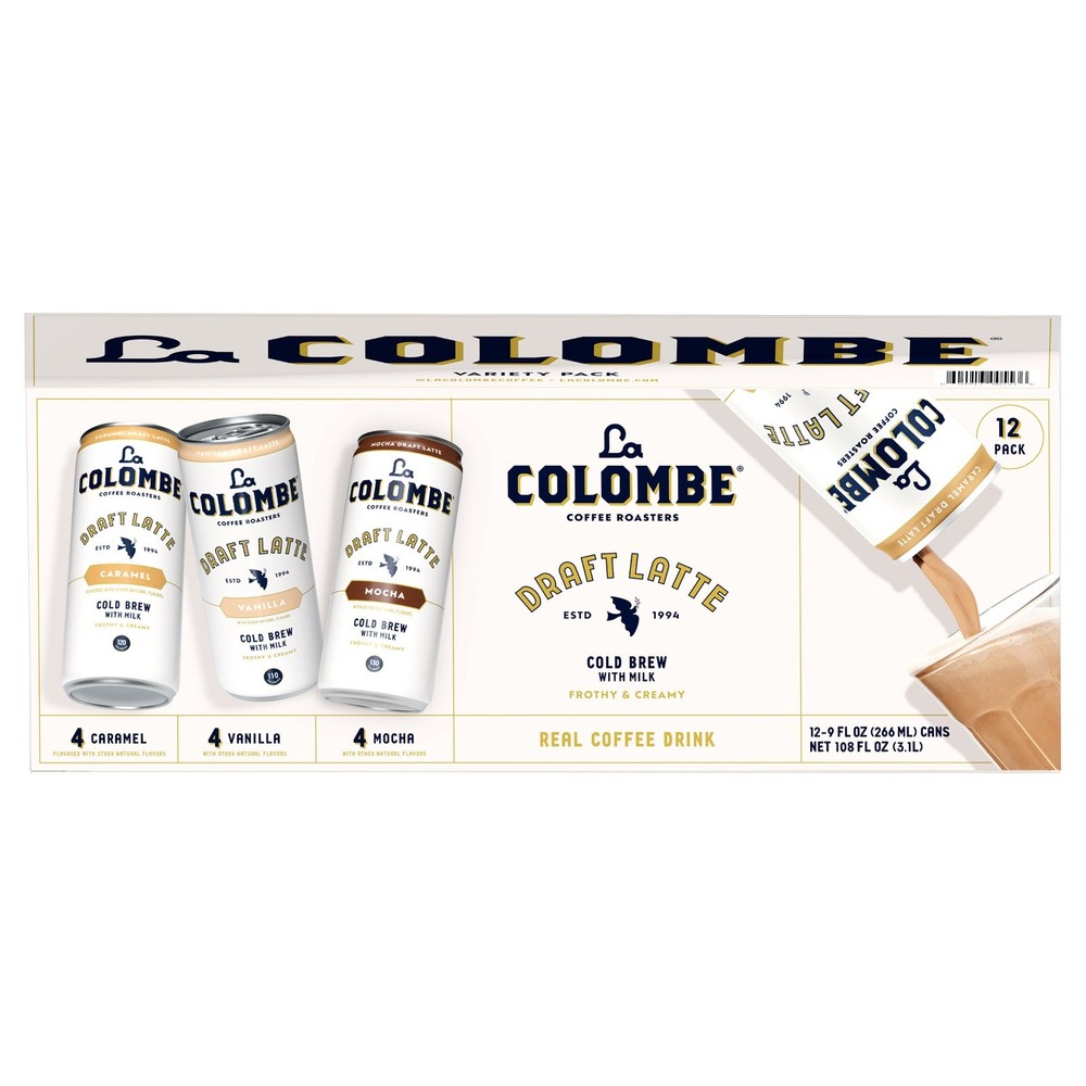 La Colombe Draft Latte Cold Brew Coffee, Variety Pack, 9 fl oz, 12-pack
