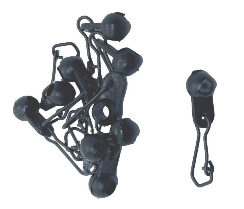 20 Pack Quick Change Black Sliding Running Beads with Snap Link Connector