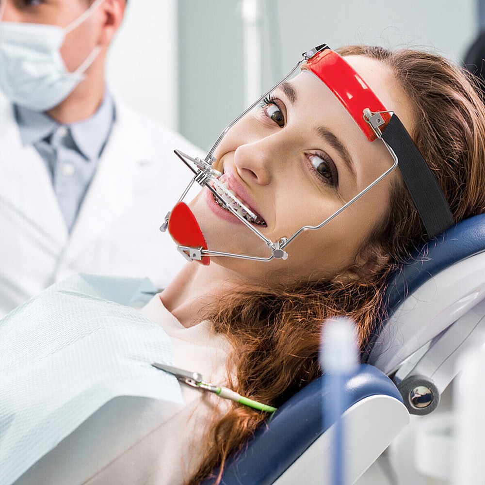 Dental Orthodontic Forward Pull Headgear Face Mascara Double Lever Adjustable