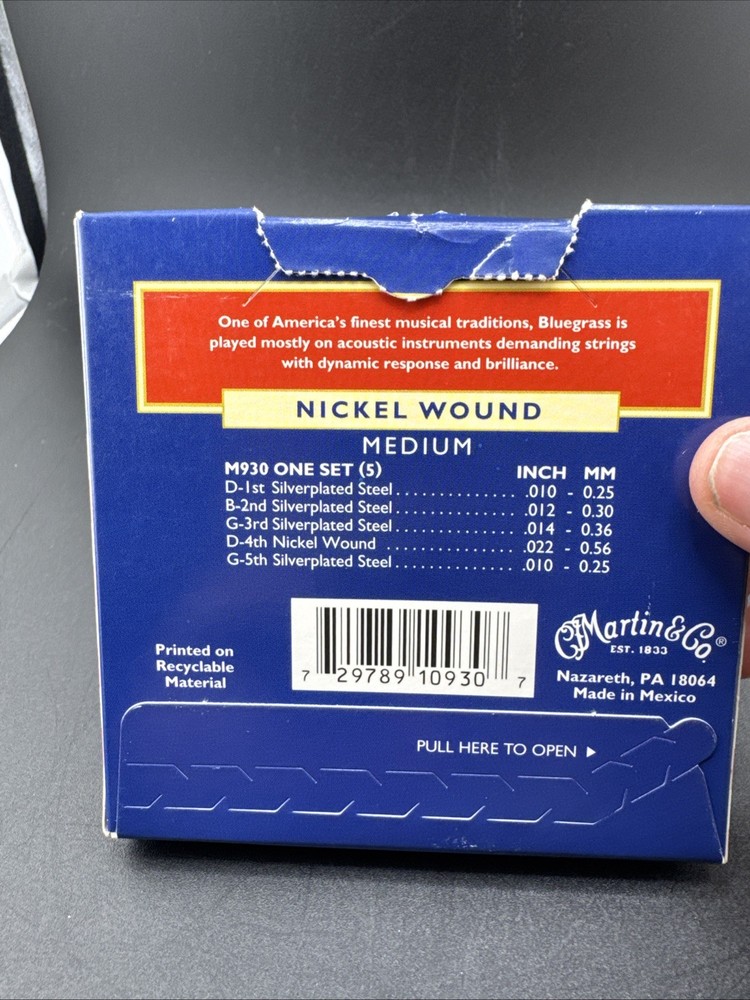 Martin M930 Nickel Wound Light Banjo Strings 📦