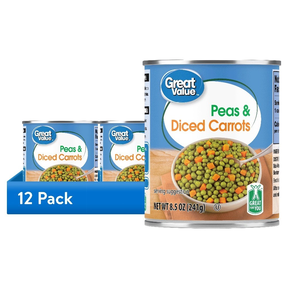 (12 pack) Peas & Diced Carrots, 8.5 oz Can