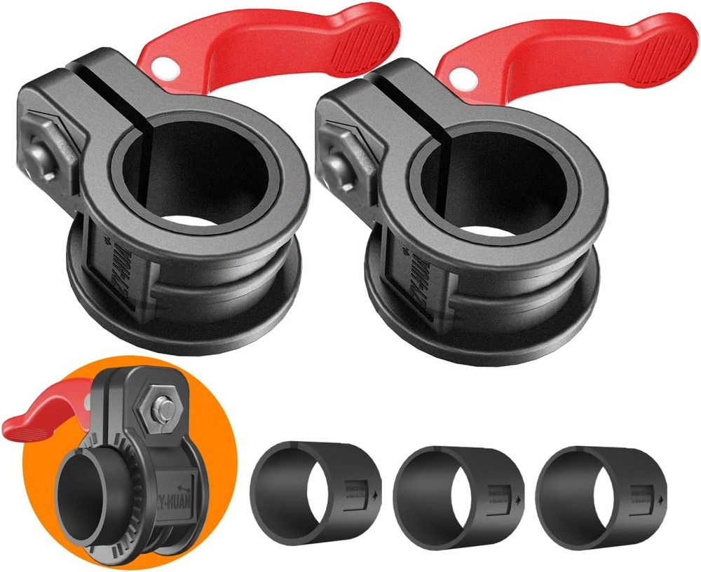 Adjustable 1-Inch Barbell Clips - Quick Release Locking Weight Clamps Pair