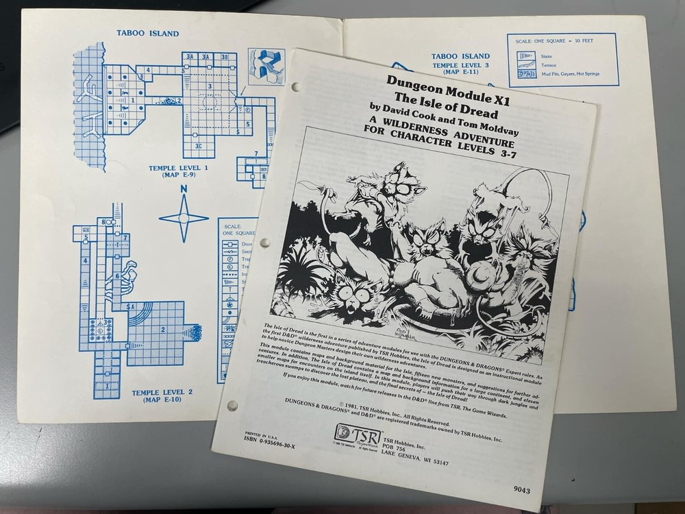 Advanced Dungeons & Dragons Dungeon Module X1 The Isle Of Dread
