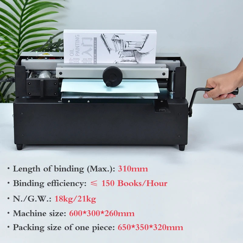 Glue Binder Book Hardcover Desktop Automatic Hot Melt Glue Binding Machine