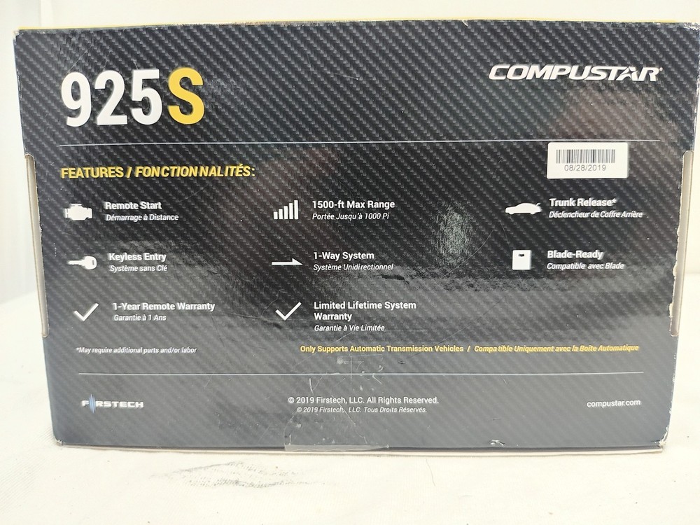 Compustar CS925-S 1-Way 1500-FT Remote Starter + BLADE-AL Bypass Module CS920-S