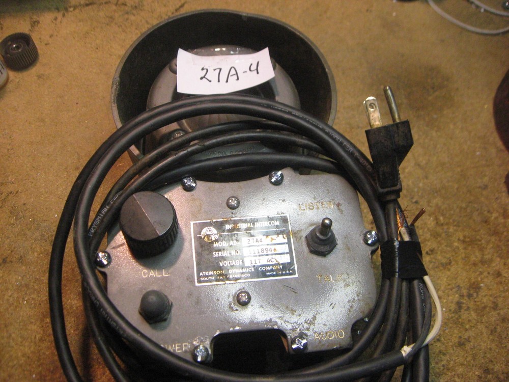 ATKINSON DYNAMICS INDUSTRIAL INTERCOM AD27 A 4  # 1