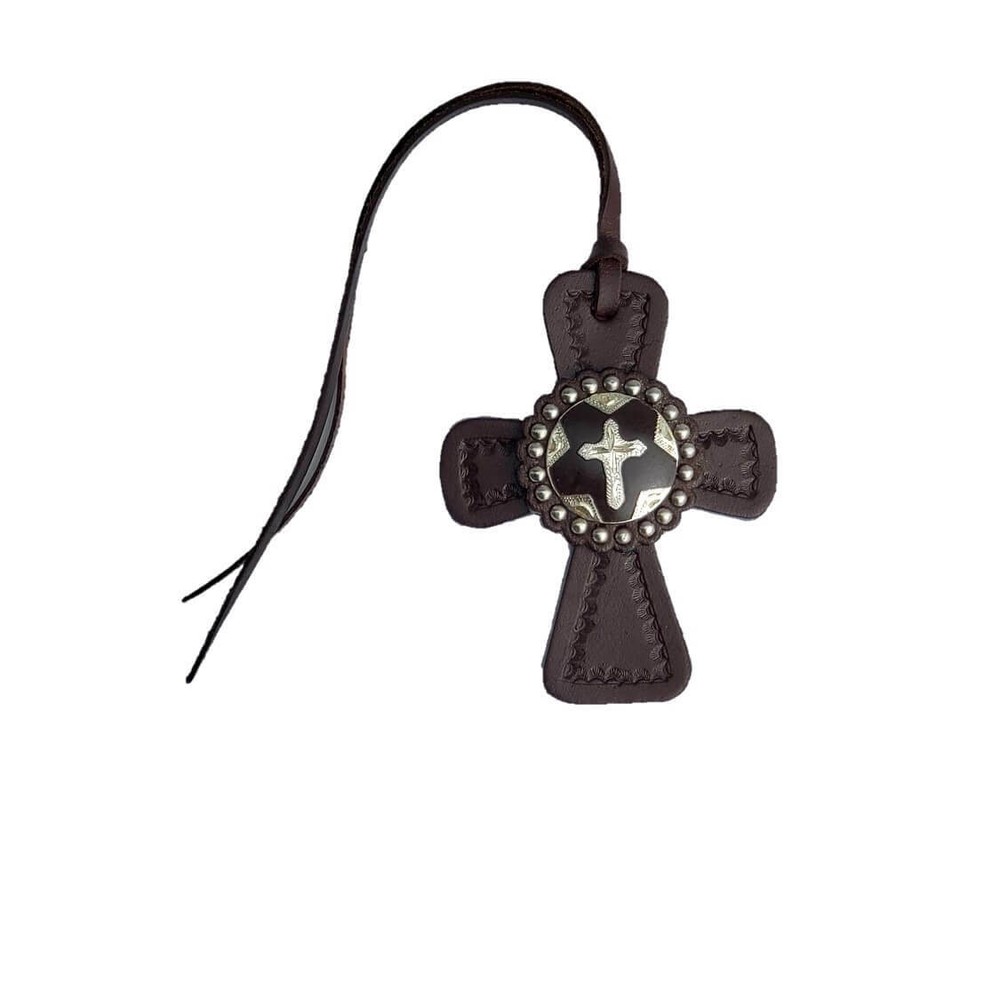 Medium Oil Leather Crosses with Tooling and different Conchos