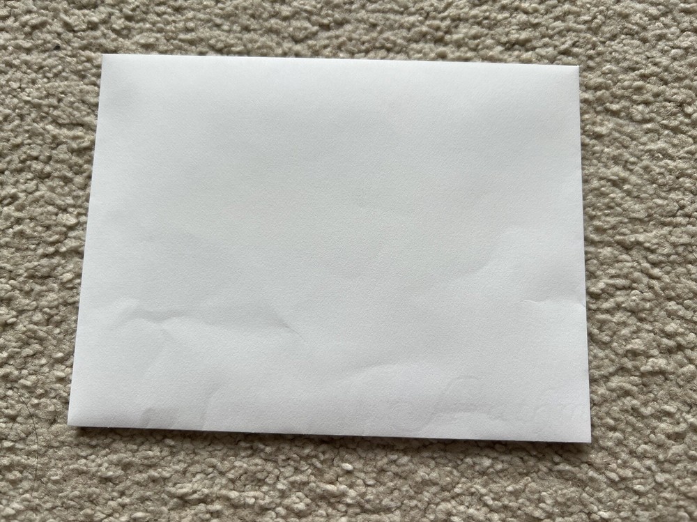 Givenchy White Envelope Authentic Original 5.75” X 4.25” Logo Storage Flap Open