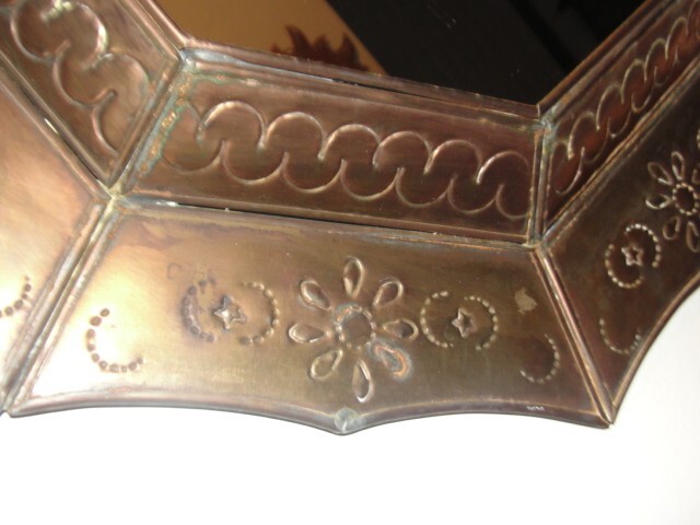 Octagonal Copper Wall Hanger with 10" Octagon Mirror