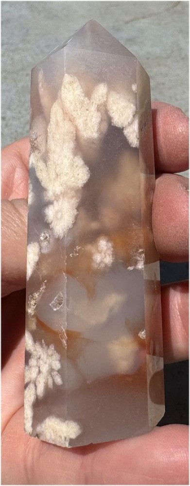 Cherry Blossom Agate Crystal Obelisk / Standing Stone - Gratitude, Harmony