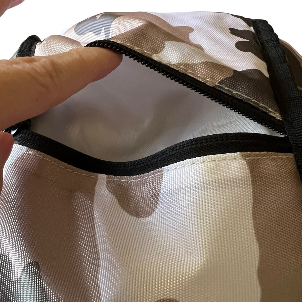 LS2 Helmets Storage Backpack Brown Camouflage Zip Closure Outer Pocket
