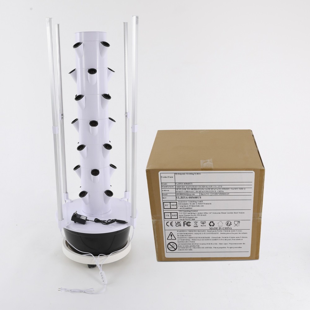 7 Layer 28 Holes Hydroponic System w/Light Vertical Hydroponic Growing Tower Kit