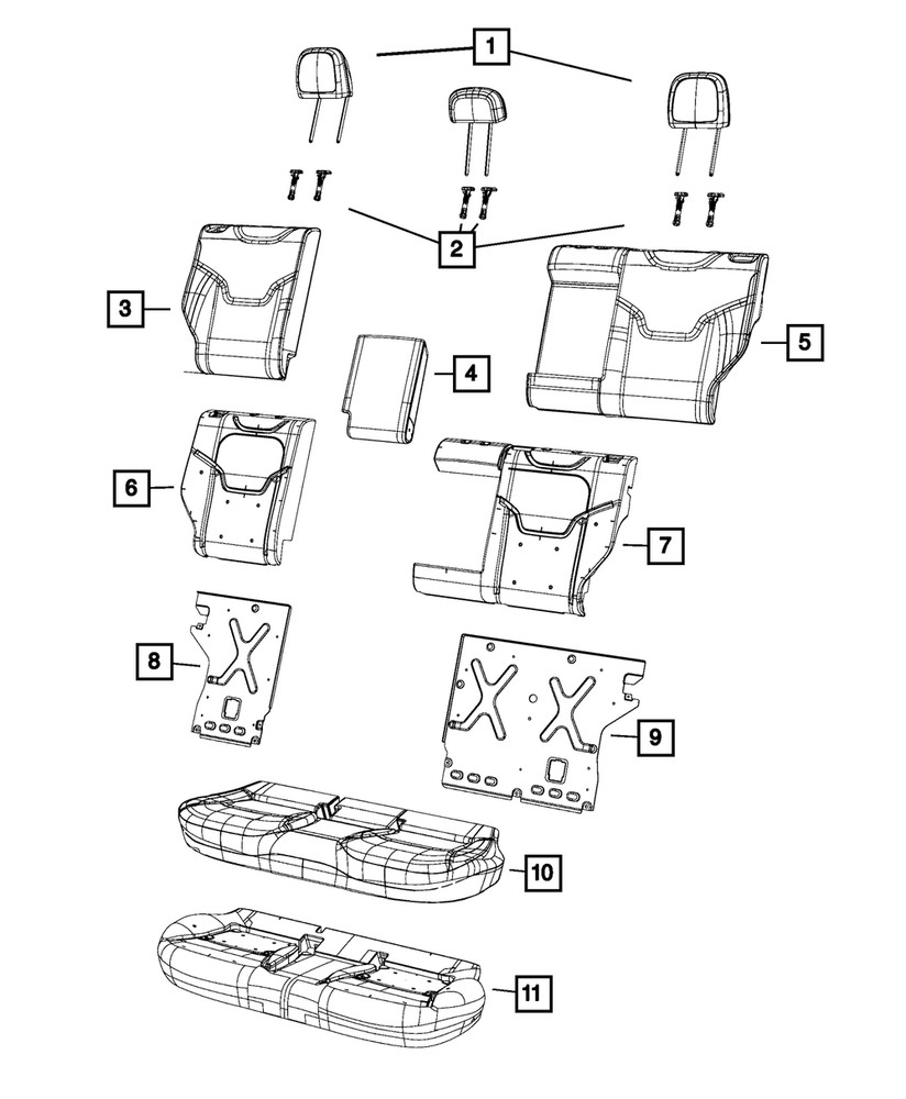 Genuine Mopar Second Row Headrest Center 5VE28LTUAA