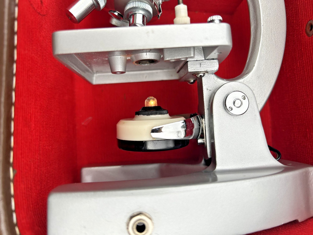 Vintage Jason Microscope w/ Case & Accessories Student Lab Scope Works