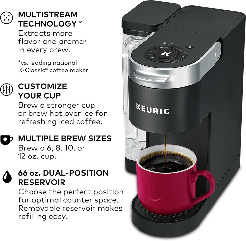 K-Supreme Single Serve K-Cup Pod Coffee Maker, Multistream Technology, 4 Brew Si