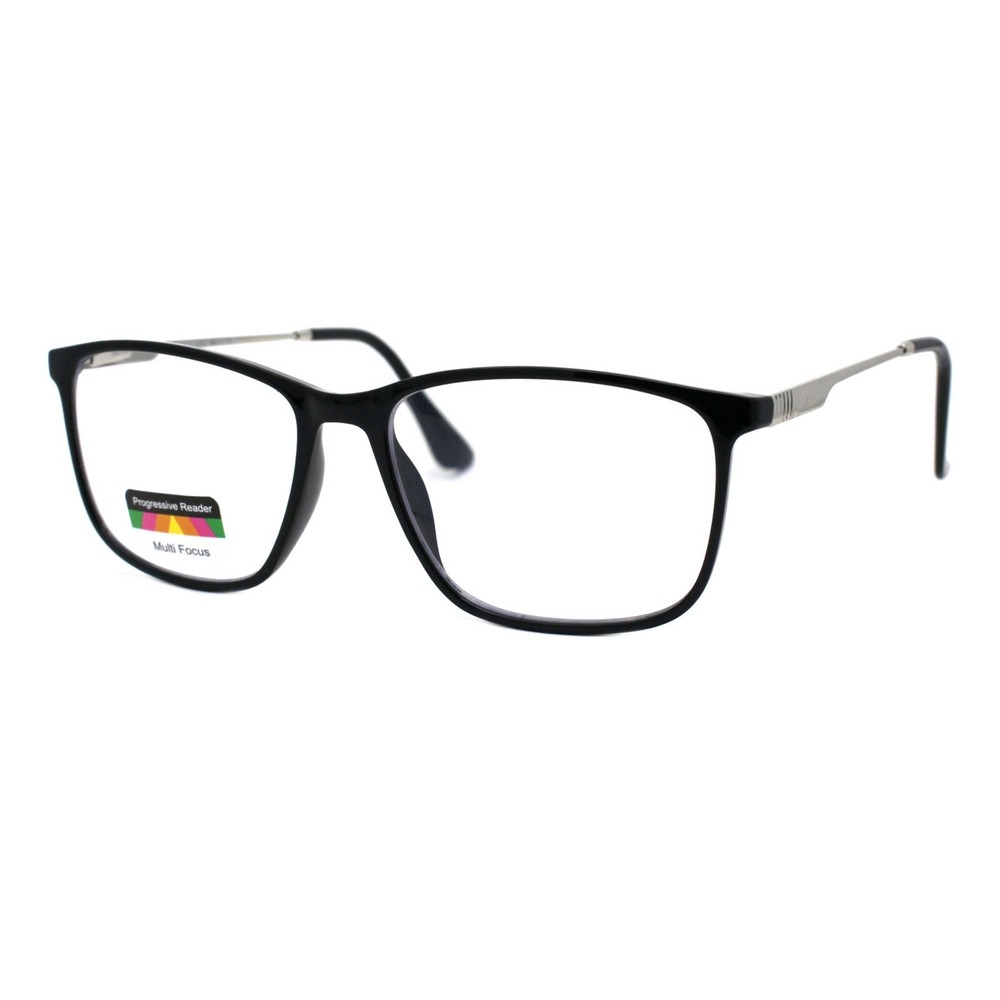 Multi-Focus Progressive Reading Glasses 3 Powers in 1 Reader Square Rectangular