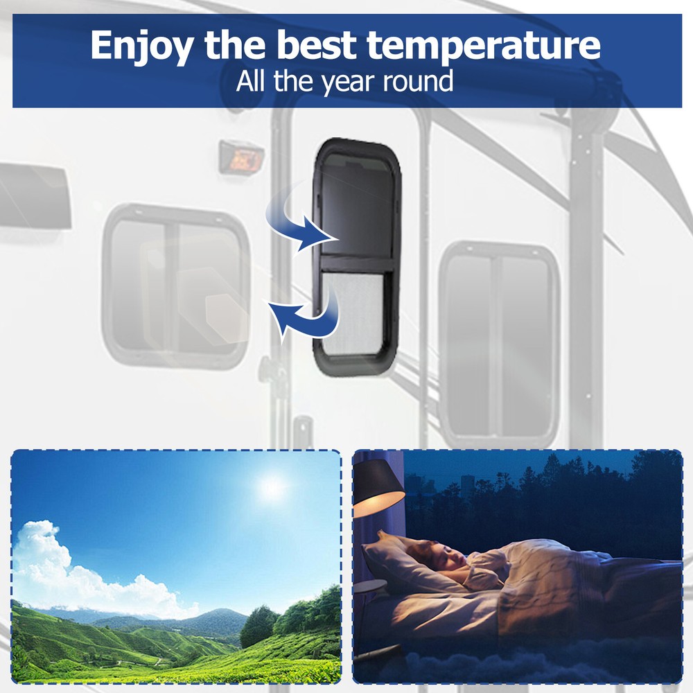 15" x 24" Vertical Slider W/ Screen RV Window For RV Trailer Camper Food Truck