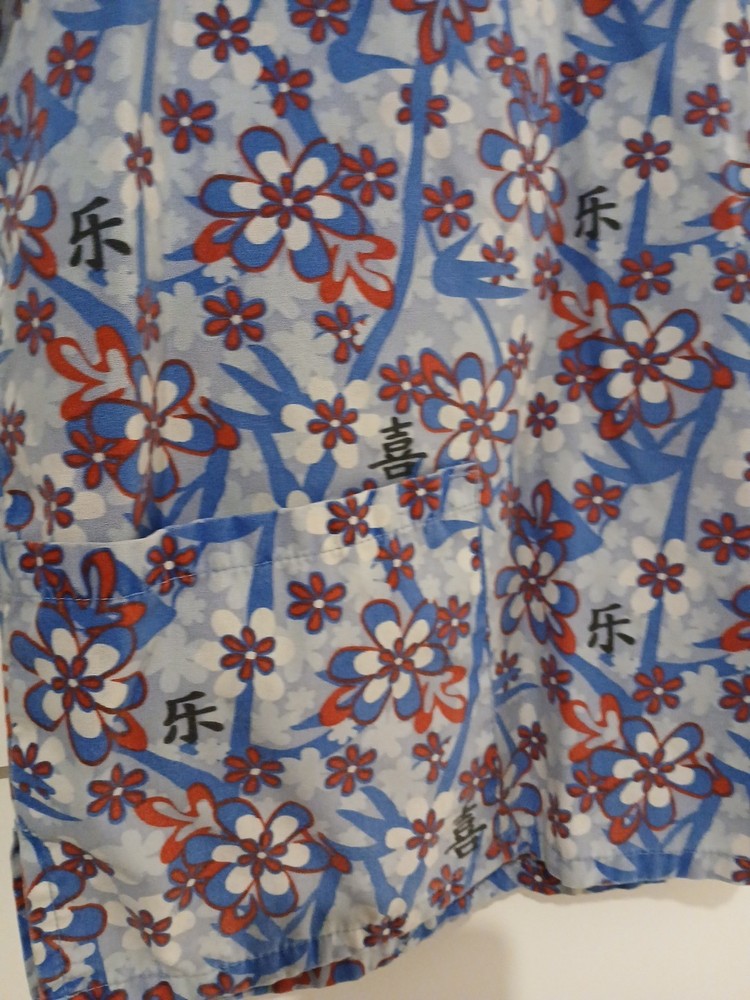 Absolute Women's Red White & Blue Scrub Top With Two Pockets