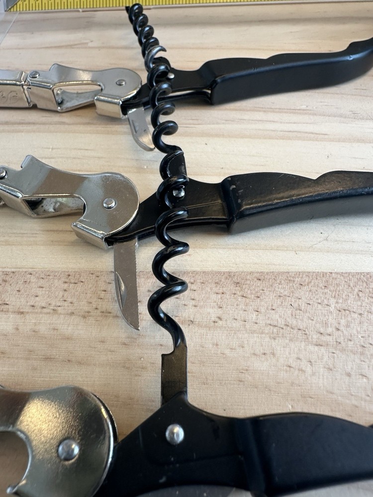 3-Pk Pulltap's Professional Double-hinged Waiter's Corkscrew with Pulltap's Logo