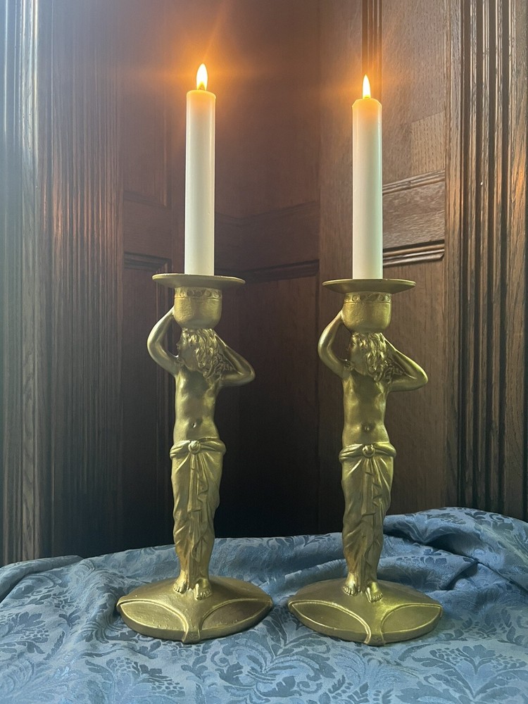 Antique Art Deco Mueller Candlesticks -
