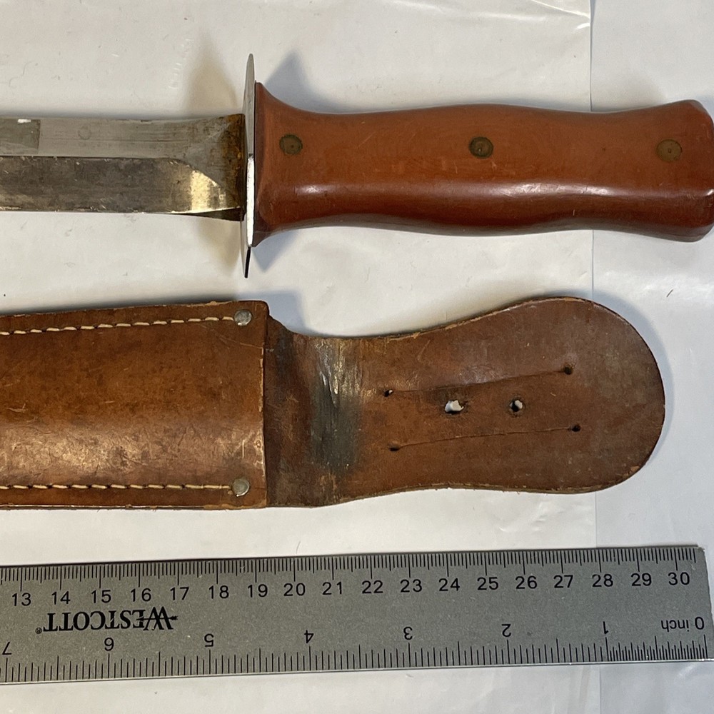 Dagger Fixed Double Blade Knife Poly Handle Brass Pins Sword Heavy Fighting