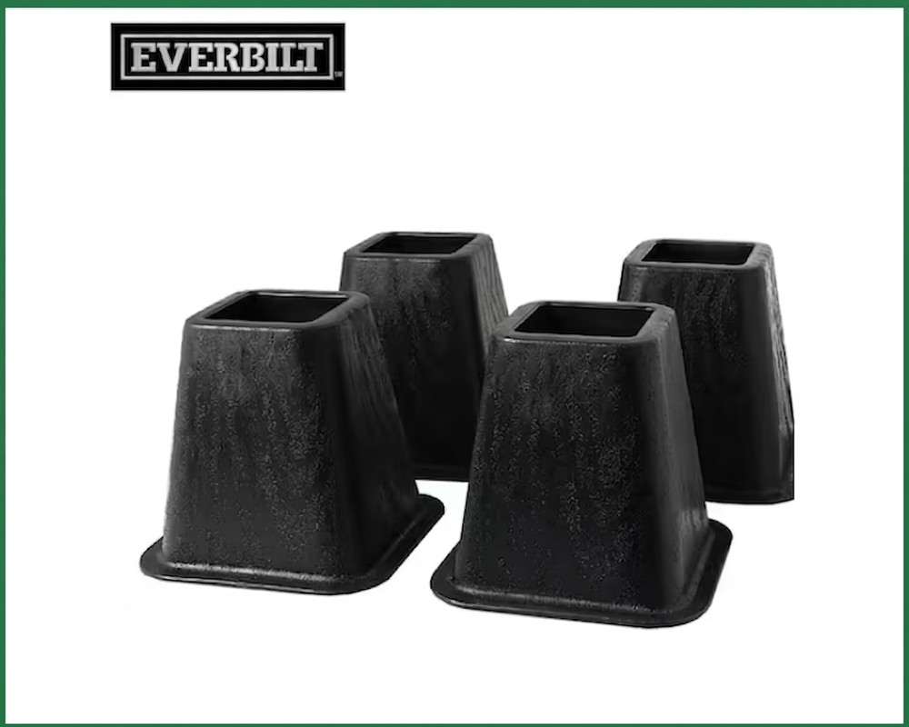 6 in. Black Bed Risers (4-Pack)