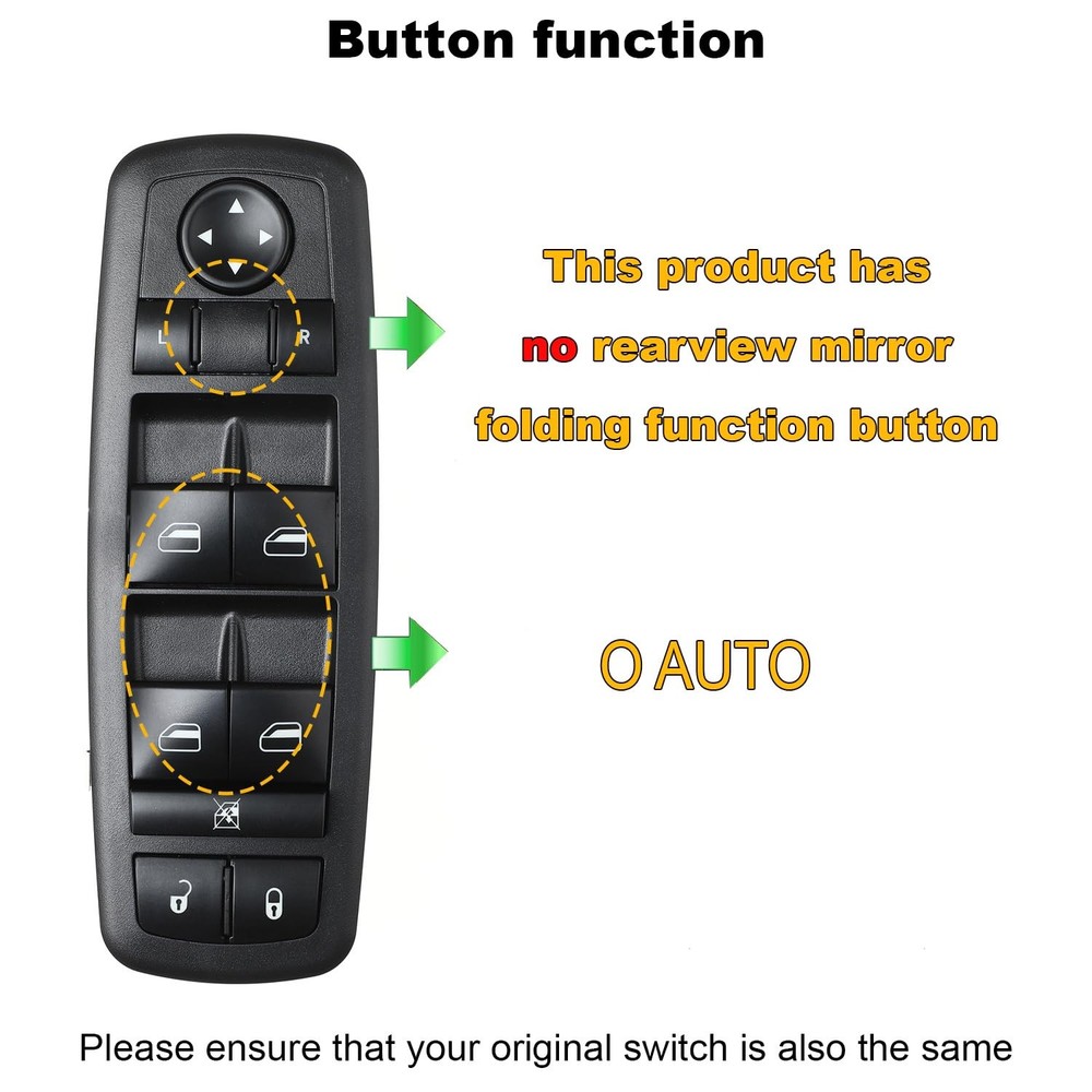 Front Left Driver Side Master Power Control Window Switch for Dodge Dart 2013-20