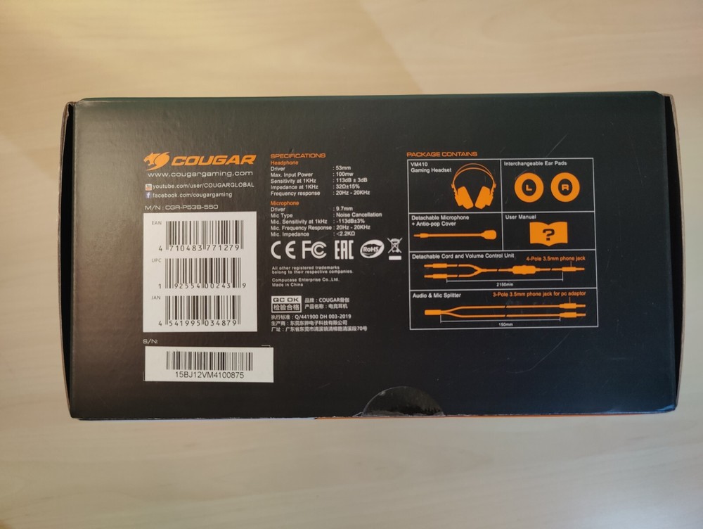 NEW * Gaming Headset COUGAR VM410 * SEALED