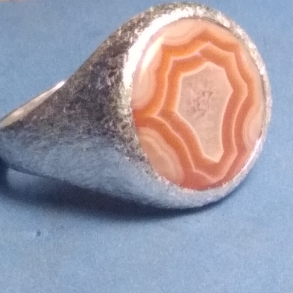 BEAUTIFUL MALAWI AFRICAN AGATE STERLING SILVER RING