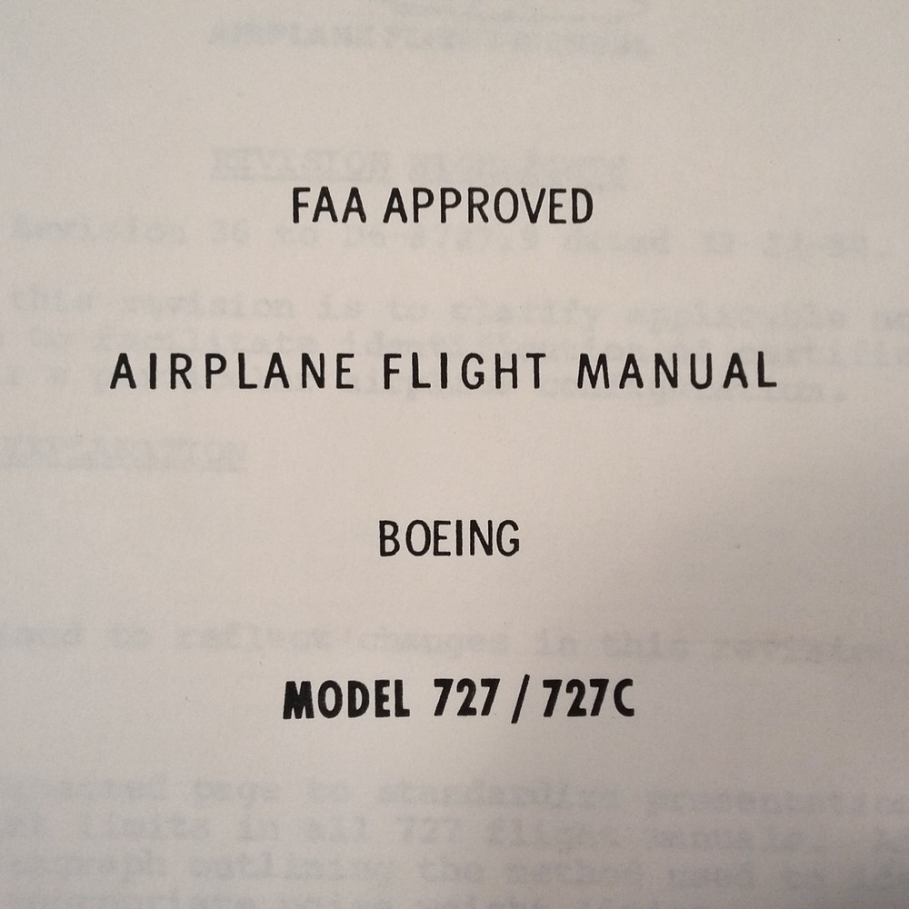 Boeing 727 and 727C Airplane Flight Manual