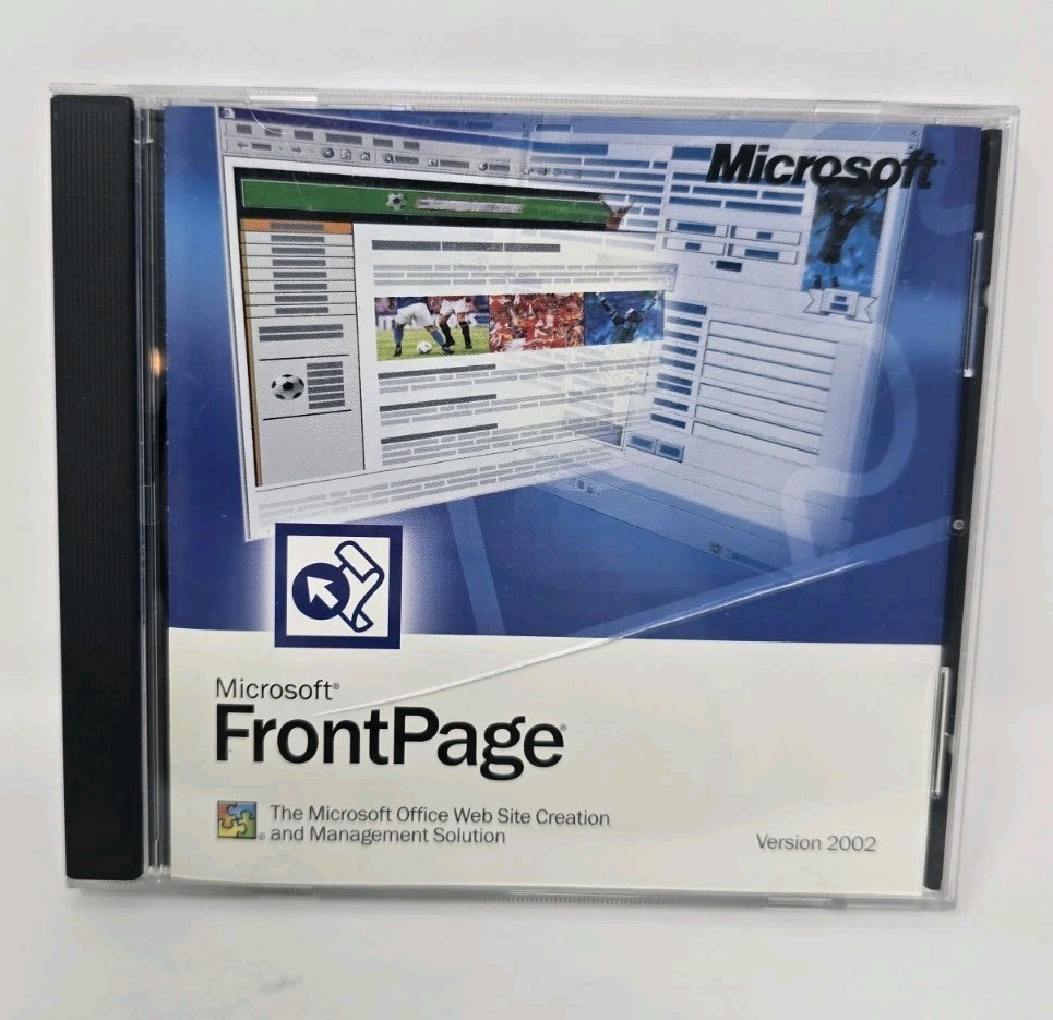 Microsoft Front Page 2002 CD-ROM Software Windows Web Site Creation Read*