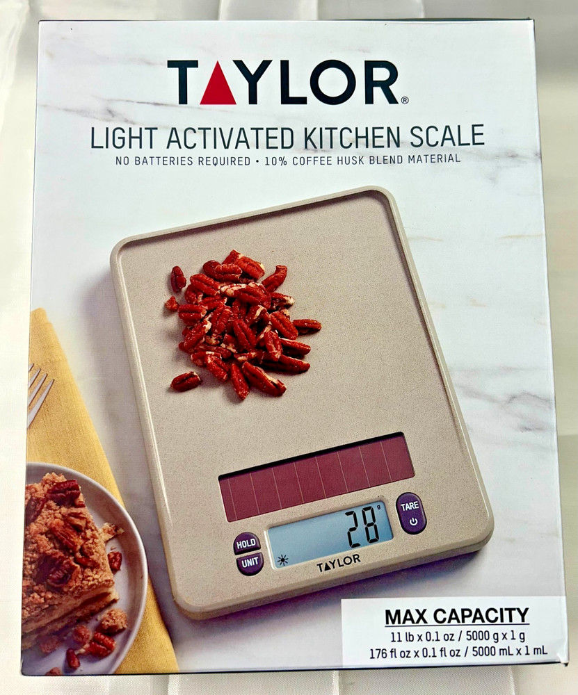 Taylor 11Lb Digital Kitchen Scale Unique Solar Powered No Batteries Needed Cool