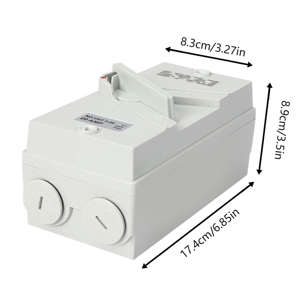 440V 20A 3 Pole Wall-Mounted Isolation Switch Waterproof Safety Isolation Switch