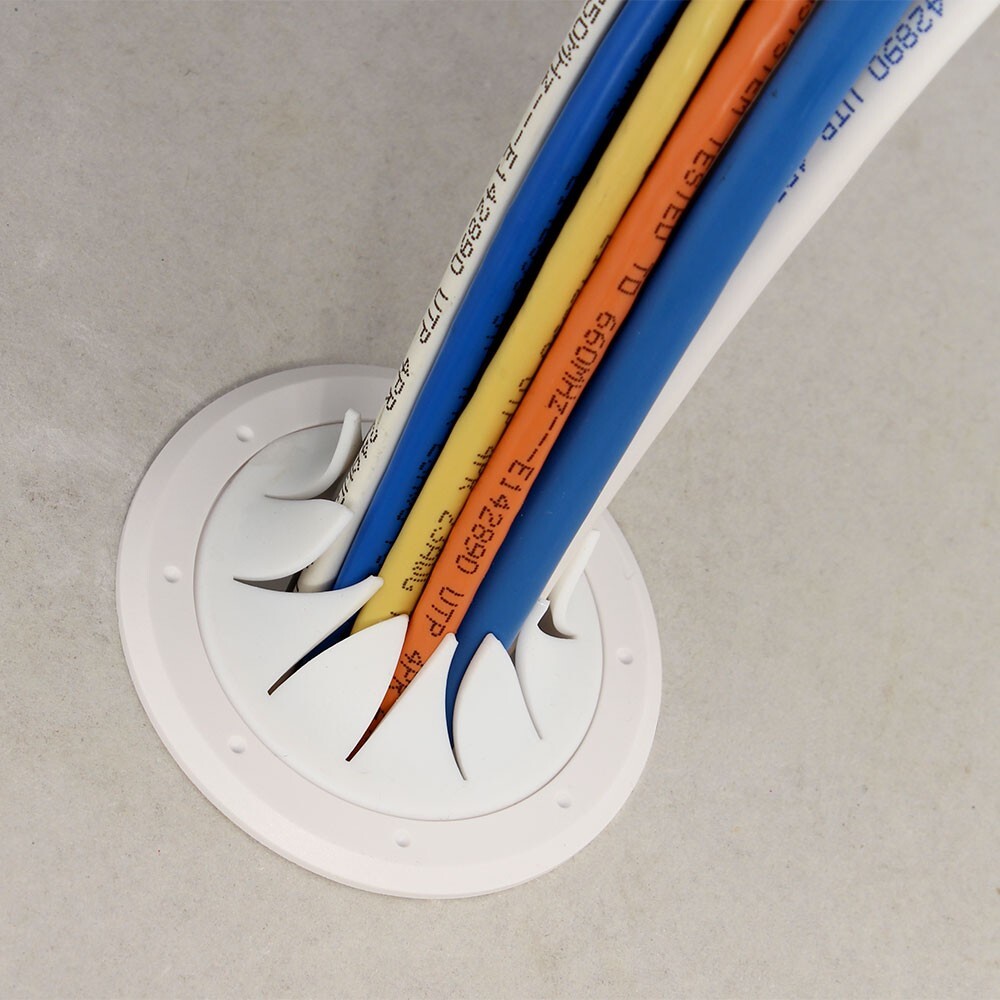 Construct Pro™ Speedy’Z™ Spring-Lock 2″ Cable Pass Through Port (White, Pair)