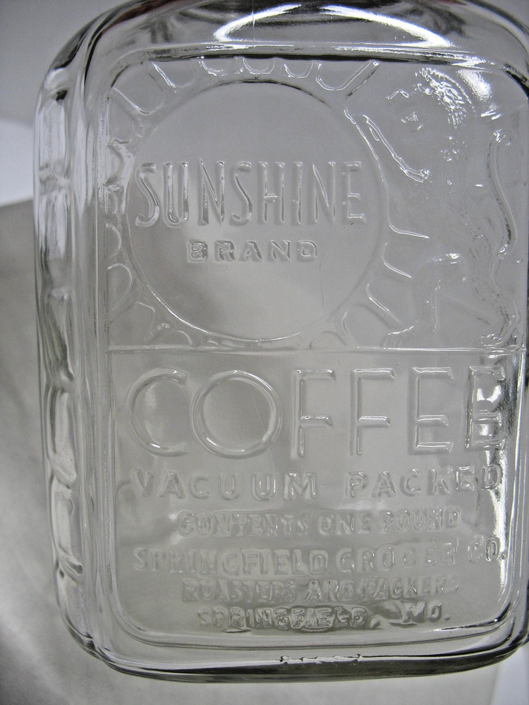 VINTAGE SUNSHINE COFFEE JAR, SPRINGFIELD, MO