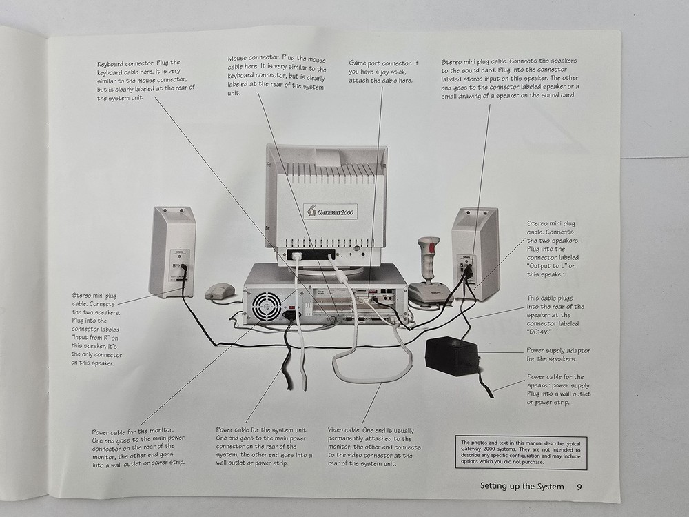 Gateway 2000 Computer System User's Guide Manual Color Instructional Pamphlet