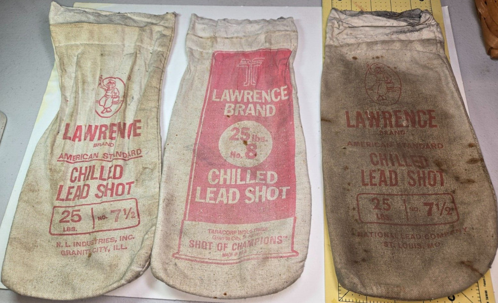 Lawrence Brand Three Empty Lead Shot Bags