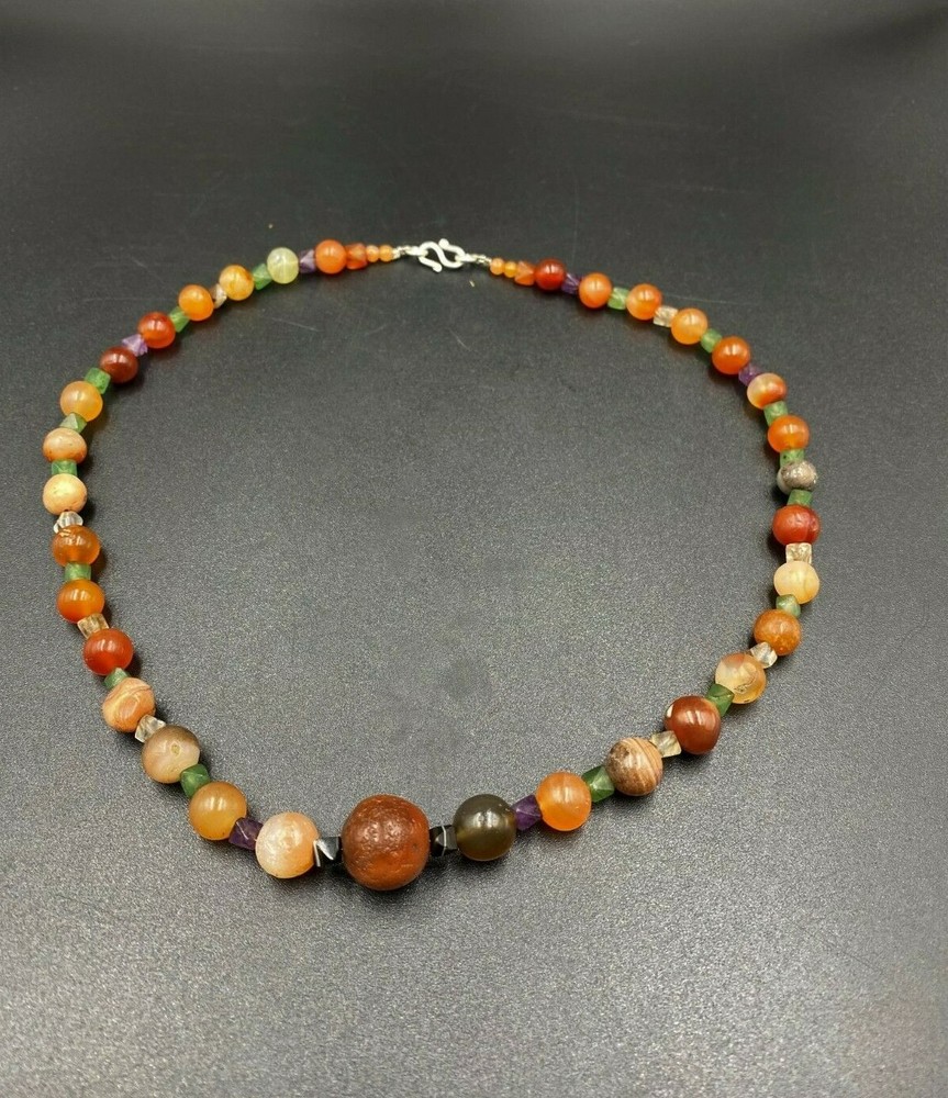 Old Ancient Antique Indo Greco Bactrian Old Beads Necklace