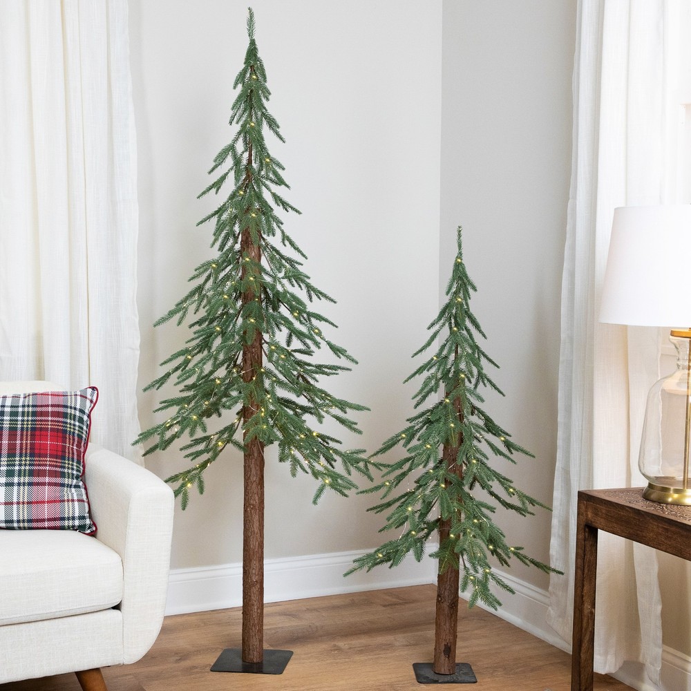 Northlight Pre-Lit Medium Alpine Artificial Christmas Tree - 4' - Clear LED