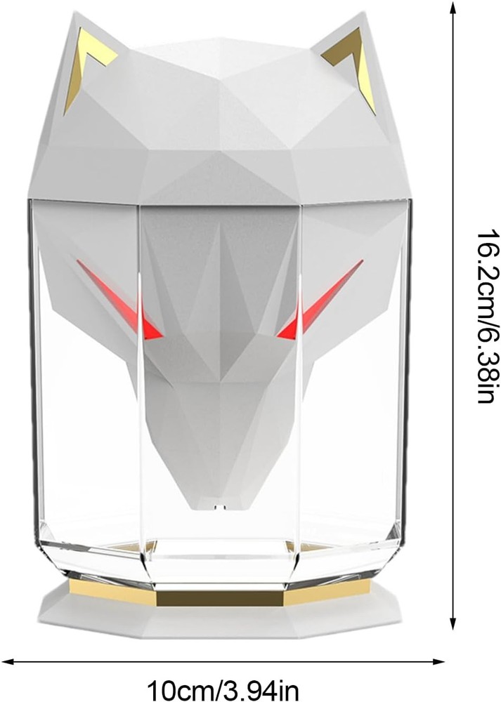 Nano Mist Desktop Humidifier, Silent with Night Light | Wolf Heads Design